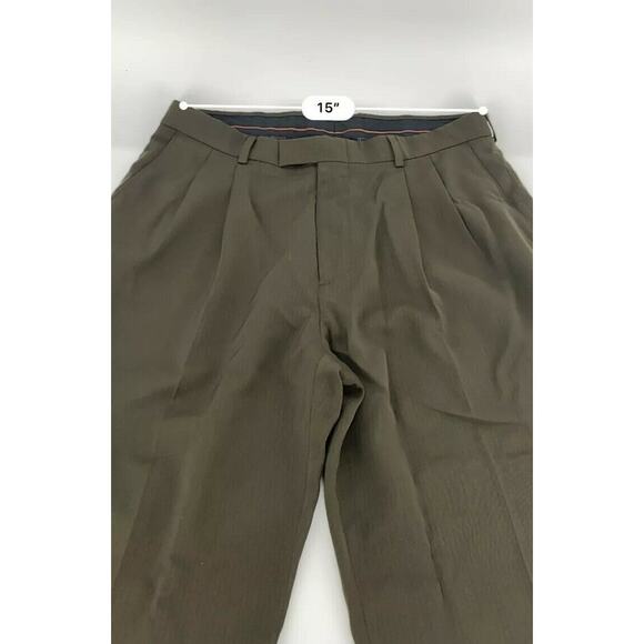 Haggar Brown Flat Front Straight Leg Dress Pants Chinos Men's Size 34x30 - Picture 6 of 7